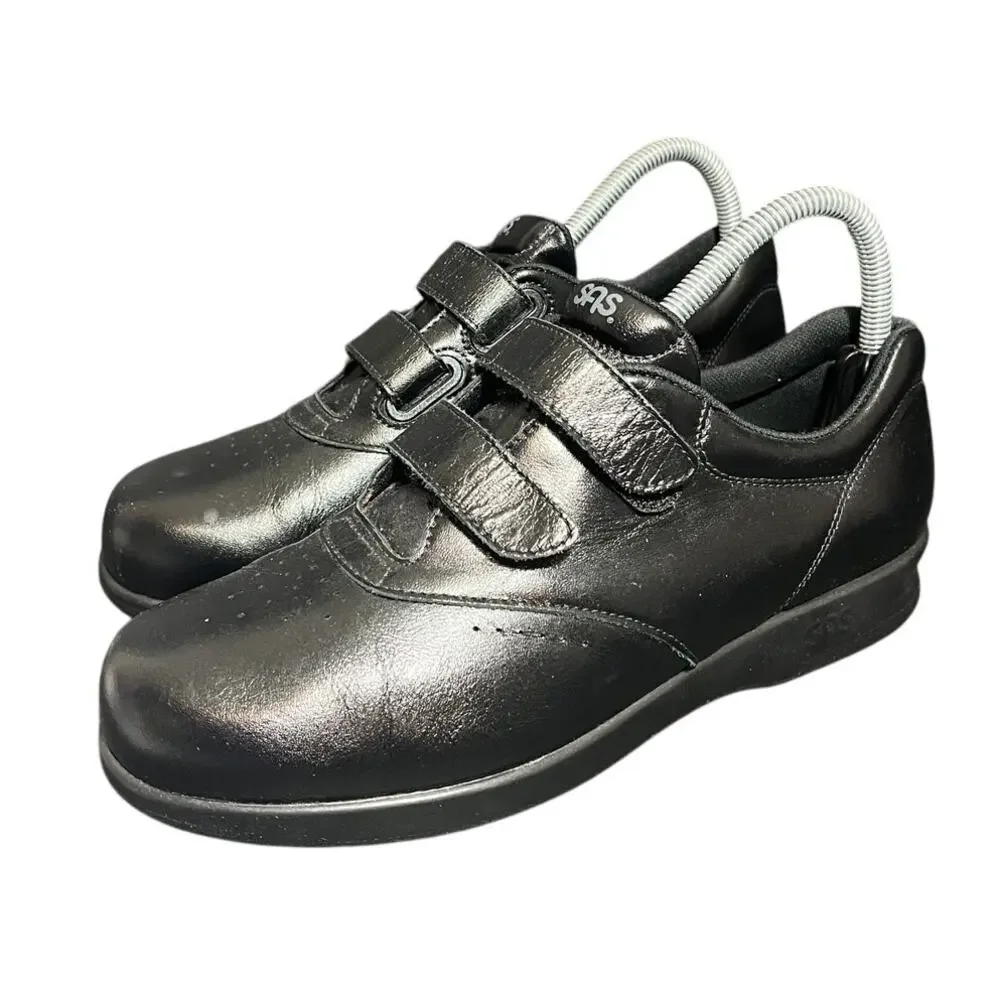 SAS Women's Me Too Black Active Walking Shoes Hook and Loop Black Size 8 Narrow